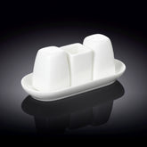 Wilmax Salz- & Pfeffer Set aus Porzellan mit Zahnstocherhalter WL-996005/SP